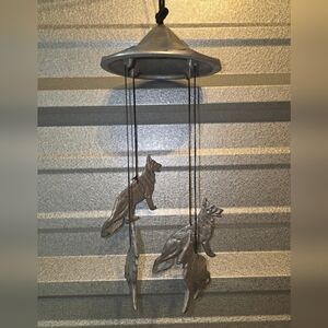 Pewter Wolf Wind Chime